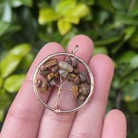 Retro Round Tree Natural Stone Crystal Jewelry Accessories 1 Piece sku image 9