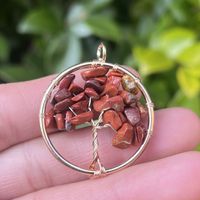 Retro Round Tree Natural Stone Crystal Jewelry Accessories 1 Piece sku image 10