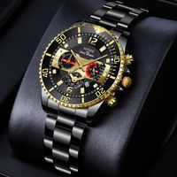 Business Color Block Single Folding Buckle Quartz Men's Watches main image 1