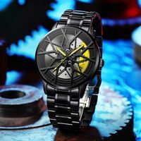 Retro Geometric Single Folding Buckle Quartz Men's Watches main image 4