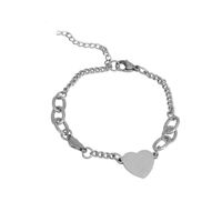 Fashion Heart Shape Alloy Titanium Steel Plating Rhinestones Artificial Pearls Women'S Bracelets main image 6