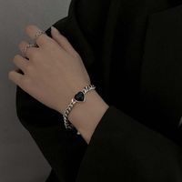 Fashion Heart Shape Alloy Titanium Steel Plating Rhinestones Artificial Pearls Women'S Bracelets sku image 9
