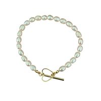 Mode Forme De Cœur Alliage Acier Au Titane Placage Strass Perles Artificielles Femmes Bracelets sku image 24