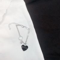 Fashion Heart Shape Alloy Titanium Steel Plating Rhinestones Artificial Pearls Women'S Bracelets sku image 16