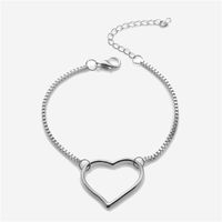 Fashion Heart Shape Alloy Titanium Steel Plating Rhinestones Artificial Pearls Women'S Bracelets sku image 8