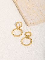 Vintage Geometric Copper-plated Twist Double Circle Earrings Wholesale main image 4