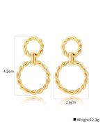 Vintage Geometric Copper-plated Twist Double Circle Earrings Wholesale main image 6