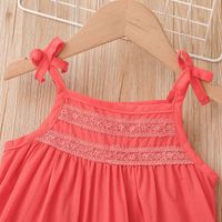 Little Girl Cute Suspender Skirt 2022 Summer Solid Color Bow Dress Wholesale main image 4