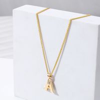 Fashion Inlaid Zircon Copper Gold Letter A Necklace Jewelry Wholesale main image 2