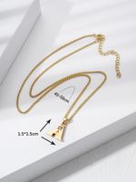 Fashion Inlaid Zircon Copper Gold Letter A Necklace Jewelry Wholesale main image 5
