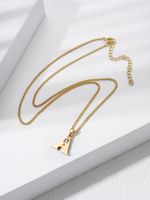 Fashion Inlaid Zircon Copper Gold Letter A Necklace Jewelry Wholesale main image 6