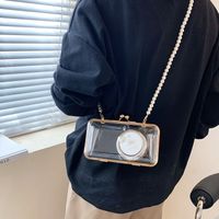 Fashion Pearl Chain Transparent Starfish One-shoulder Messenger Bag 18*11*6cm main image 4