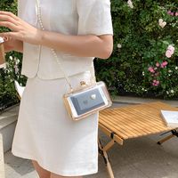 Fashion Pearl Chain Transparent Starfish One-shoulder Messenger Bag 18*11*6cm main image 5