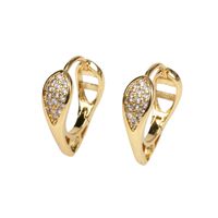 European And American Copper Diamond Snake Earrings Female Simple Ear Buckle main image 2