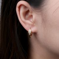 European And American Copper Diamond Snake Earrings Female Simple Ear Buckle main image 4