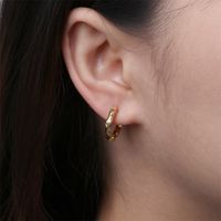 European And American Irregular Minimalist Geometric Copper Gold-plated Glossy Earrings main image 4
