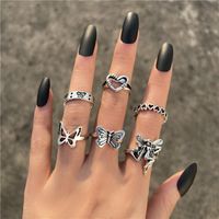 2022 New Creative Simple Women's Ring Retro Butterfly Love Ring 6-piece Set main image 1