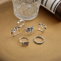 2022 New Creative Simple Women's Ring Retro Butterfly Love Ring 6-piece Set main image 3