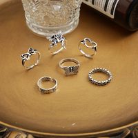 2022 New Creative Simple Women's Ring Retro Butterfly Love Ring 6-piece Set main image 4