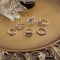 2022 New Creative Simple Women's Ring Retro Butterfly Love Ring 6-piece Set main image 5