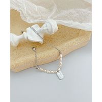 Korean Niche Fashion Pearl Stitching Chain Stainless Steel Bracelet Wholesale main image 4