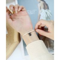 Korean Niche Fashion Pearl Stitching Chain Stainless Steel Bracelet Wholesale main image 5
