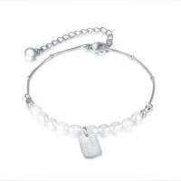 Korean Niche Fashion Pearl Stitching Chain Stainless Steel Bracelet Wholesale main image 6