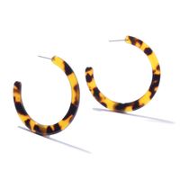 Boucles D&#39;oreilles Demi-cercle En Acétate Acrylique En Forme De C À Imprimé Léopard Minimaliste Rétro Coréen main image 1