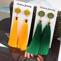 European And American Fashion Exaggerated Long Lotus Flower Tassel Earrings Women main image 3