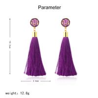 European And American Fashion Exaggerated Long Lotus Flower Tassel Earrings Women main image 6