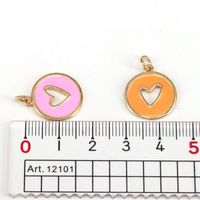 European And American New Diy Heart-shaped Jewelry Peach Heart Color Drop Oil Pendant main image 3