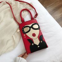 Korean Style Fashion Cartoon Mobile Phone Bag Trend Personality One-shoulder Hand-held Diagonal Bag 15*23*3cm sku image 2