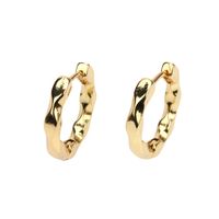 European And American Irregular Minimalist Geometric Copper Gold-plated Glossy Earrings sku image 1