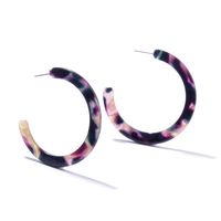 Boucles D&#39;oreilles Demi-cercle En Acétate Acrylique En Forme De C À Imprimé Léopard Minimaliste Rétro Coréen sku image 7