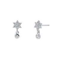 Fashion Snowflake Inlaid Zircon Star Copper Earrings Wholesale sku image 2