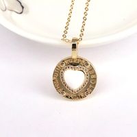 Fashion Enamel Color Drop Oil Heart Pendant Zircon Copper Necklace Wholesale sku image 5