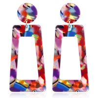Exaggerated Geometric Rectangle Colorful Arylic Drop Earrings sku image 5