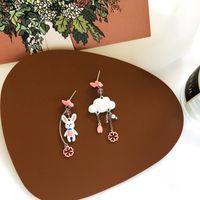 Cartoon Small Animal Earrings Cute Cloud Asymmetric Tassel Earrings main image 3