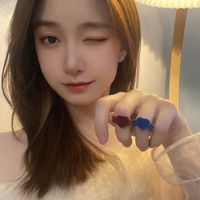 Autumn And Winter Retro Flocking Open Ring Heart Wine Red Ring Klein Blue Index Finger Ring main image 3