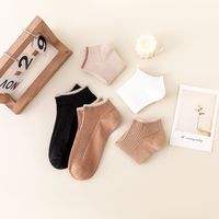 Fashion Stripe Solid Color Short-tube Combed Cotton Low-top Sweat-absorbing Socks main image 3