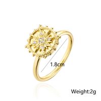 Fashion Can Be Rotated Geometric Sun Shape Copper Inlaid Zircon Open Ring main image 5