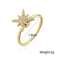 Fashion Rotatable Jewelry Copper Micro-encrusted Zircon Ray Geometric Open Ring main image 5