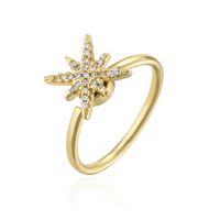 Fashion Rotatable Jewelry Copper Micro-encrusted Zircon Ray Geometric Open Ring main image 6