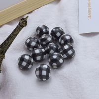 15mm Acrylic Printing Beads Houndstooth Necklace Bracelet Beads Ball Beads main image 3