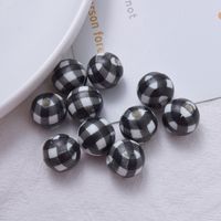 15mm Acrylic Printing Beads Houndstooth Necklace Bracelet Beads Ball Beads main image 4
