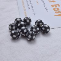 15mm Acrylic Printing Beads Houndstooth Necklace Bracelet Beads Ball Beads main image 5