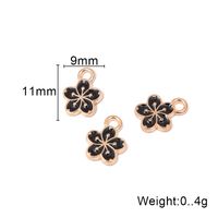 Simple Alloy Drip Oil Black And White Small Flower Small Pendant Diy Material Wholesale main image 2