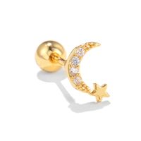 Moda Luna Estrella De Cinco Puntas Elemento Oído Hueso Clavo Cobre Piercing Tornillo Bola Oreja Perno Prisionero main image 6