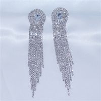 Fashion Crystal Gemstone Long Tassel Women's Earrings Wholesale main image 5