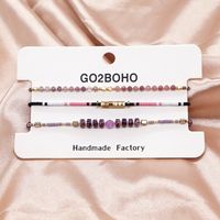 Miyuki Beads Hand-woven Color Beaded Small Bracelet Lucky Stone Couple Hand Rope Stacking Set main image 5